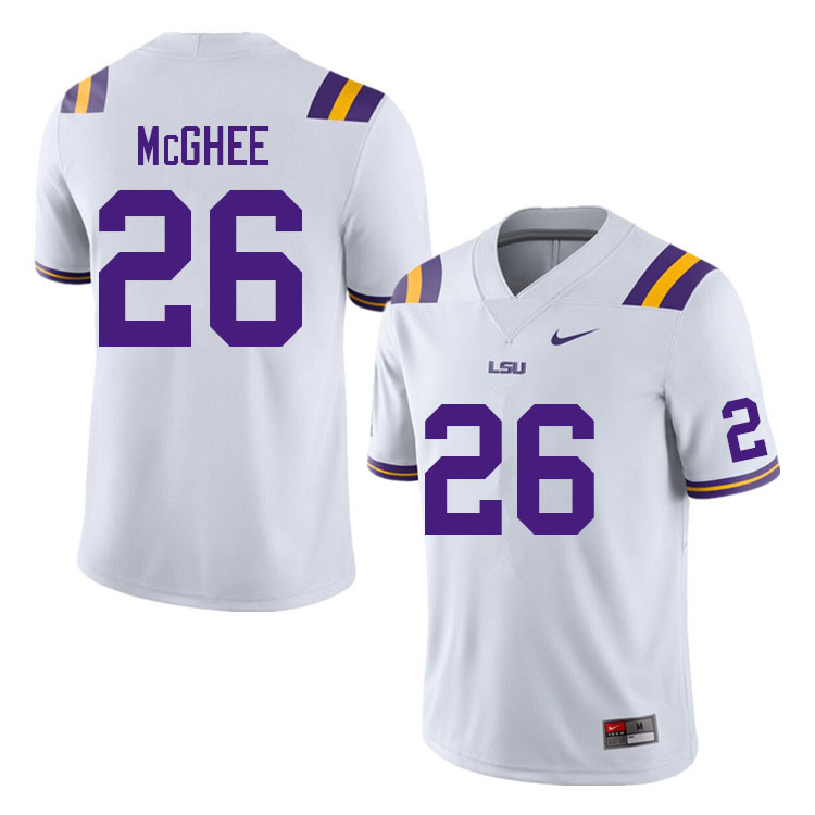 Men #26 Damarius McGhee LSU Tigers College Football Jerseys Sale-White
